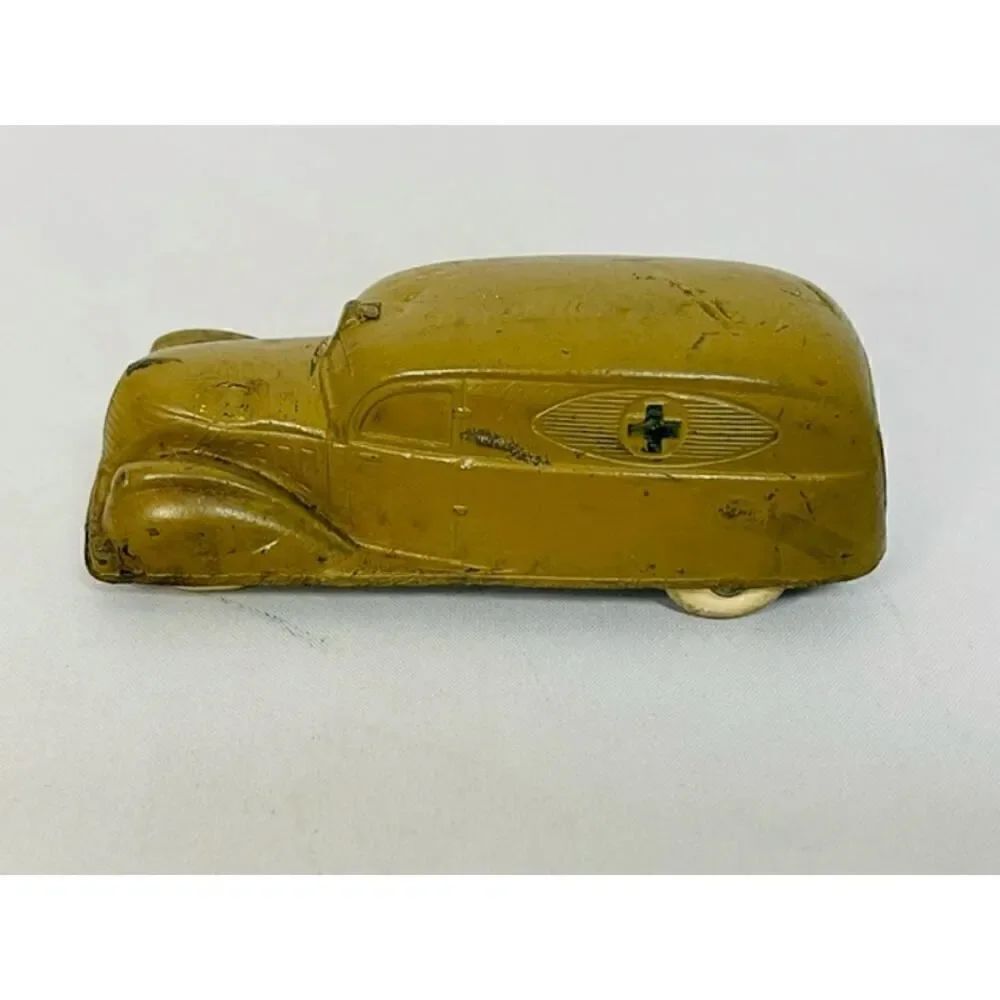 Vintage Original Sun Rubber Company 525 Cream Ambulance Toy Car